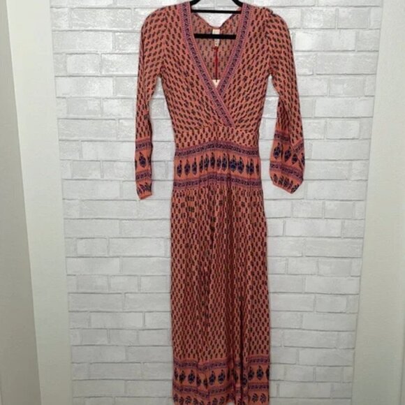 NWT RAGA Avah Geometric Print Split Front Maxi Dress - Picture 4 of 14